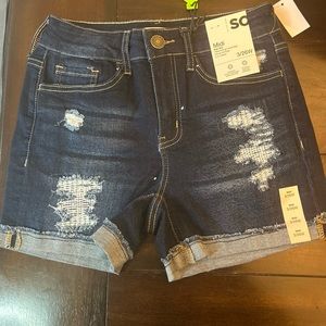 NEW with TAGS!!!! SO MIDI high rise denim shorts.